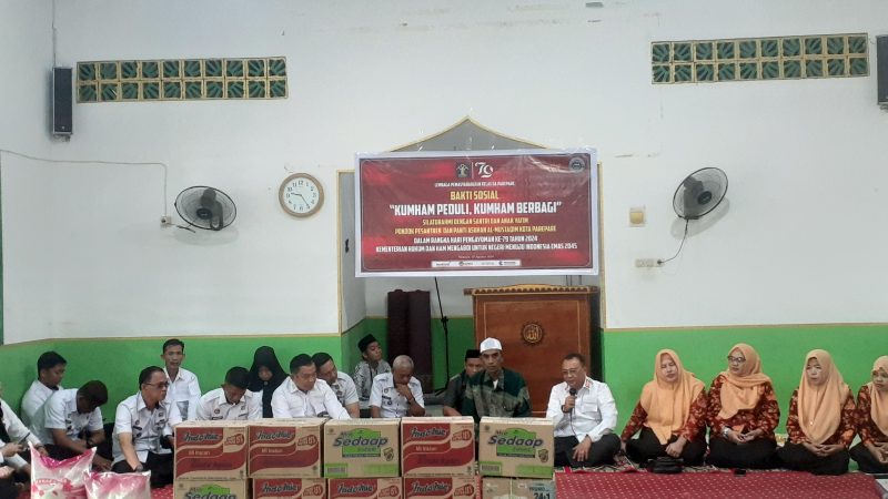 Sambut Hari Pengayoman, Lapas Parepare Santuni Anak Yatim dan Santri di Ponpes Al Mustaqim