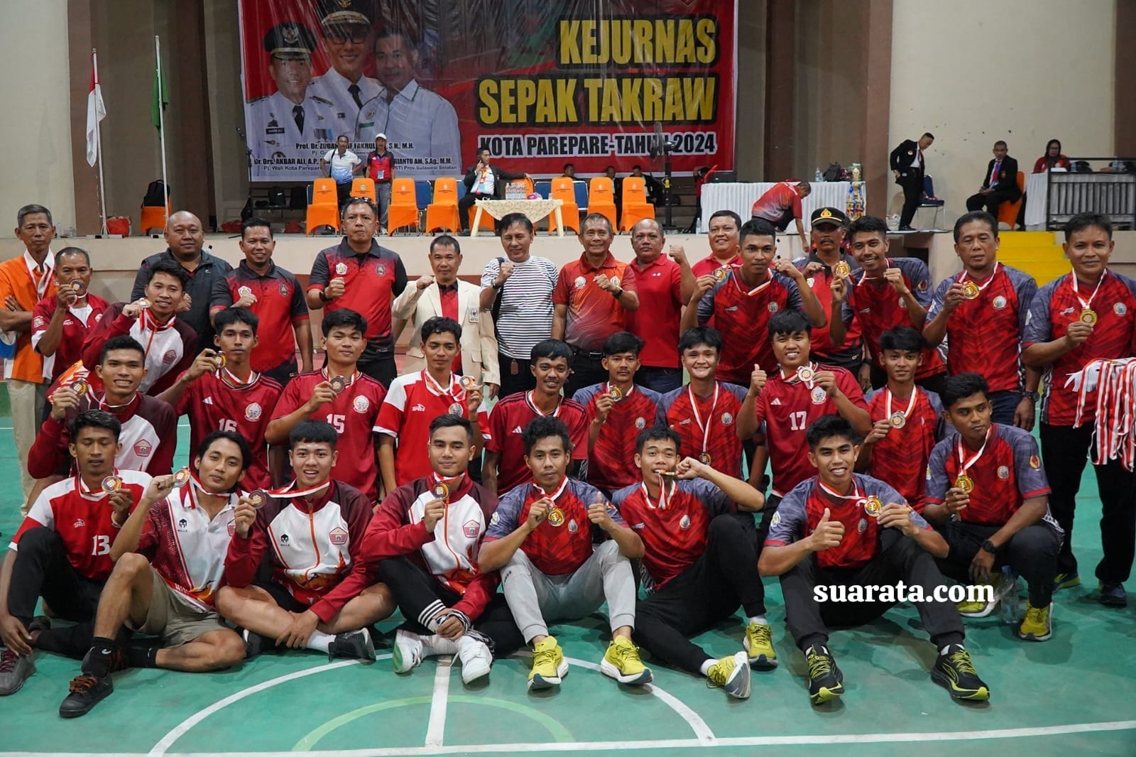 Pj Walikota Parepare Tutup Kejurnas Sepak Takraw