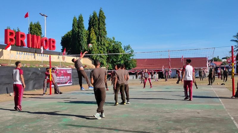 Jalin Sinergitas, Brimob Polda Sulsel, Kodim 1405 Mallusetasi dan Brigif 11 Badik Sakti Olahraga Bersama