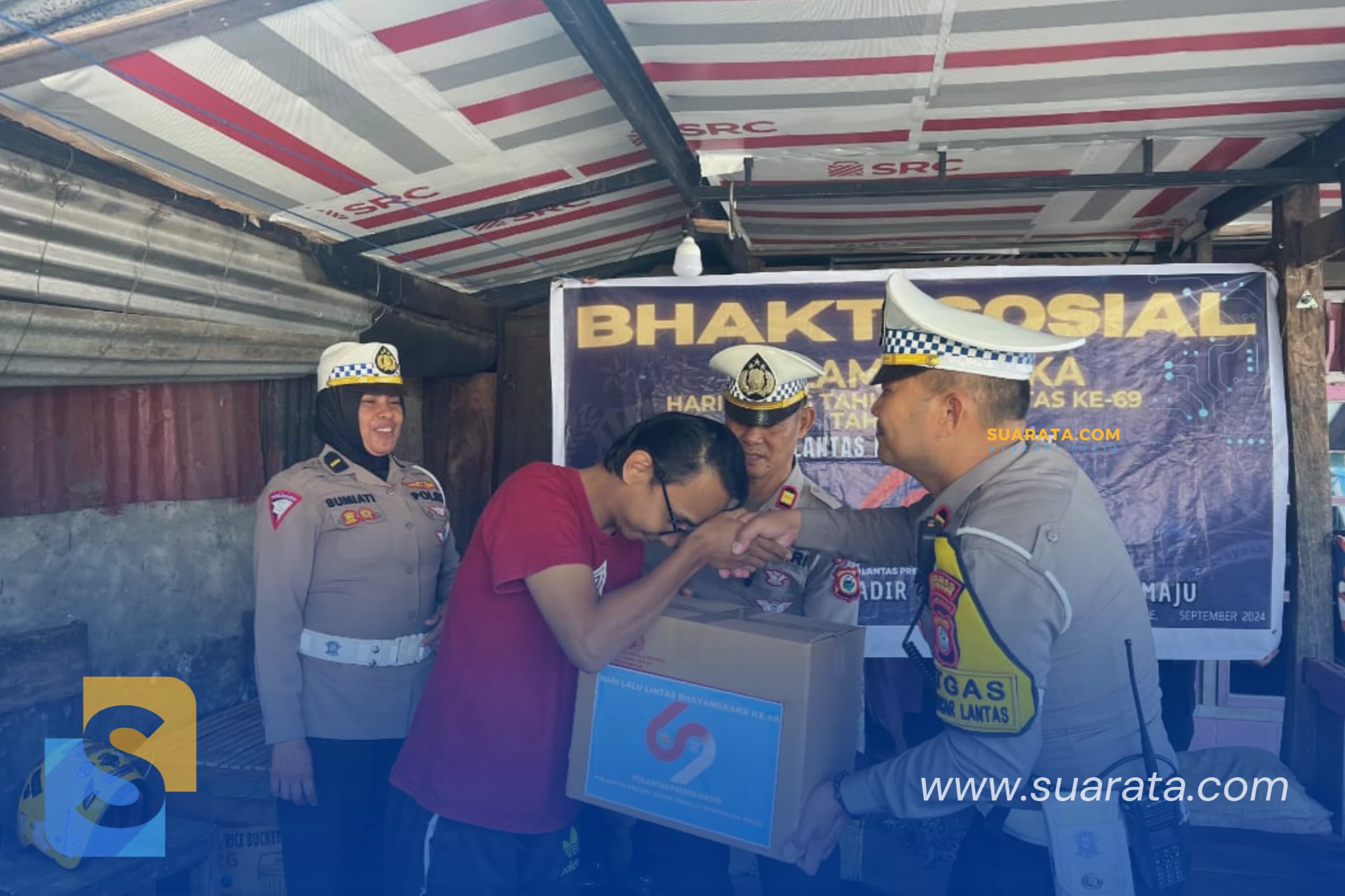 Bulan Bakti HUT Lalu Lintas Bhayangkara Ke 69, Sat Lantas Polres Parepare Sambangi Penyandang Difabel