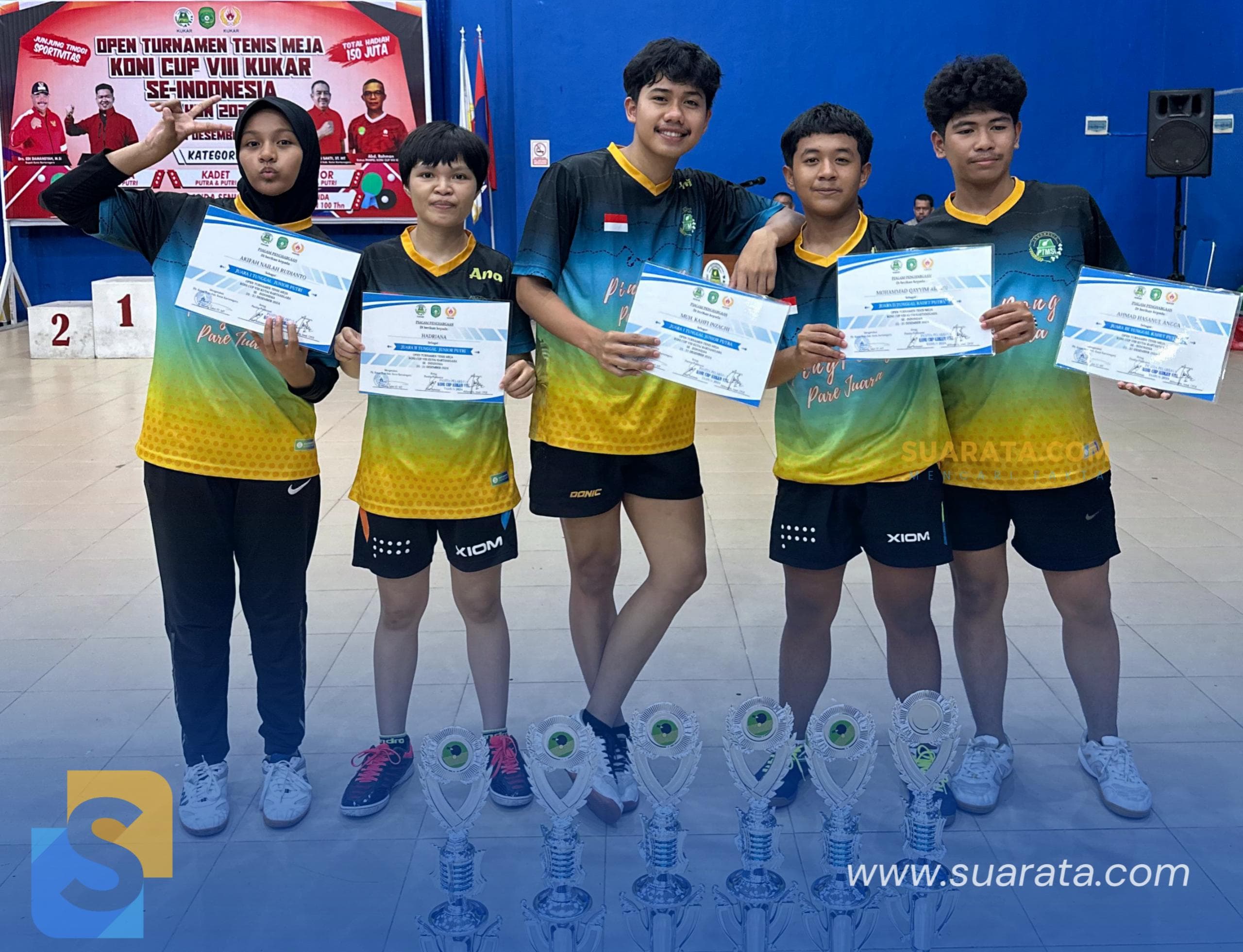 Persembahan Akhir Tahun, Atlet PTMSI Parepare Sabet Juara 1 di Turnamen Tenis Meja Kaltim