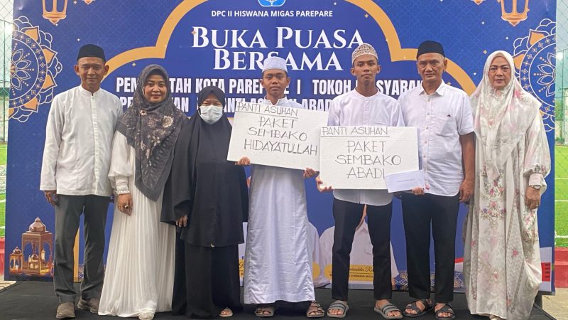 Kasihi Yatim di Momen Ramadan, DPC II Hiswana Migas Parepare Serahkan Paket Sembako