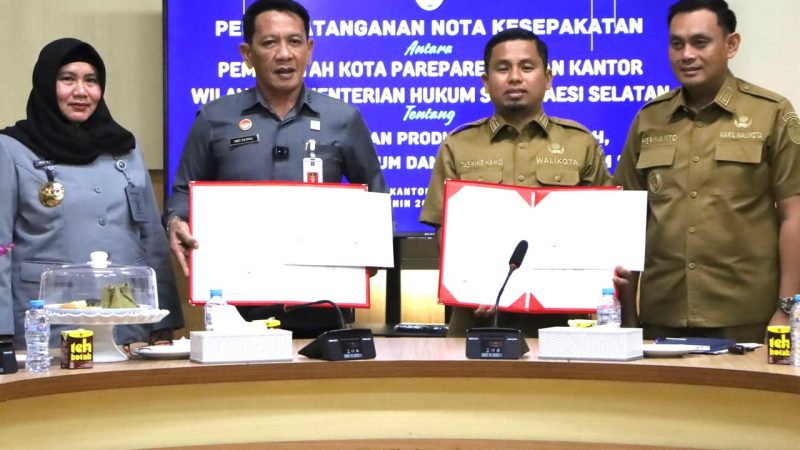 Wali Kota Parepare Terima Kunjungan Kakanwil Kemenkumham Sulsel, Teken MoU Perlindungan Hukum