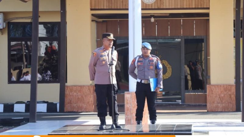 Kabag Ren Polres Pinrang Tekankan Disiplin dan Restorative Justice dalam Apel Pagi