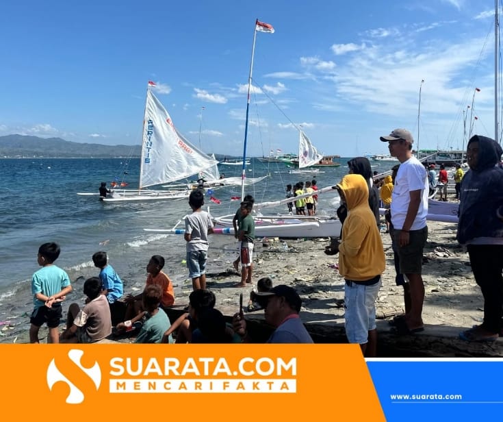 Meriah! Lomba Perahu Tradisional Lepa Lepa Race Warnai HUT TNI ke-80 di Pinrang