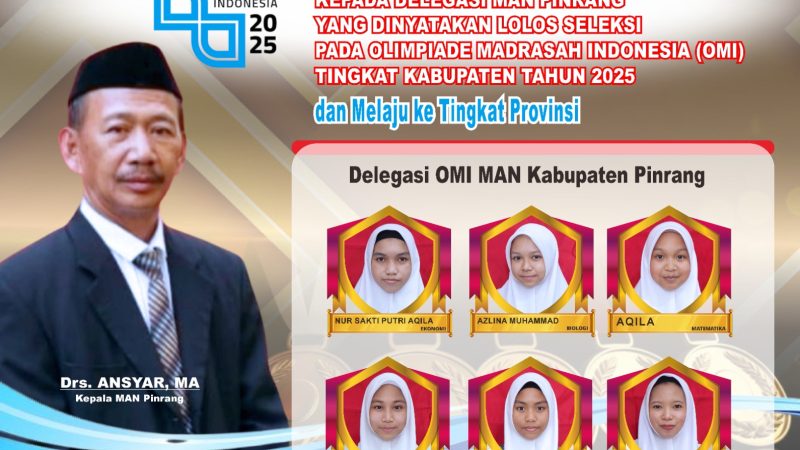 MAN Pinrang Loloskan 6 Siswa Berprestasi ke Olimpiade Madrasah Indonesia Tingkat Provinsi