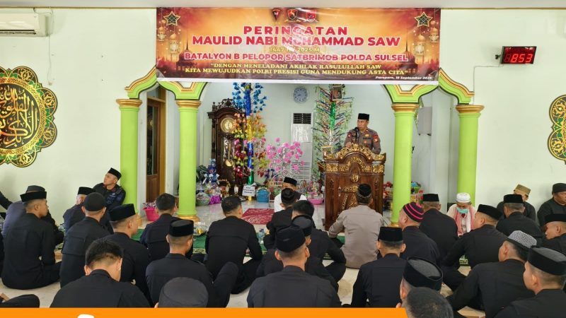 Batalyon B Pelopor Satbrimob Polda Sulsel Gelar Peringatan Maulid Nabi Muhammad SAW 1447