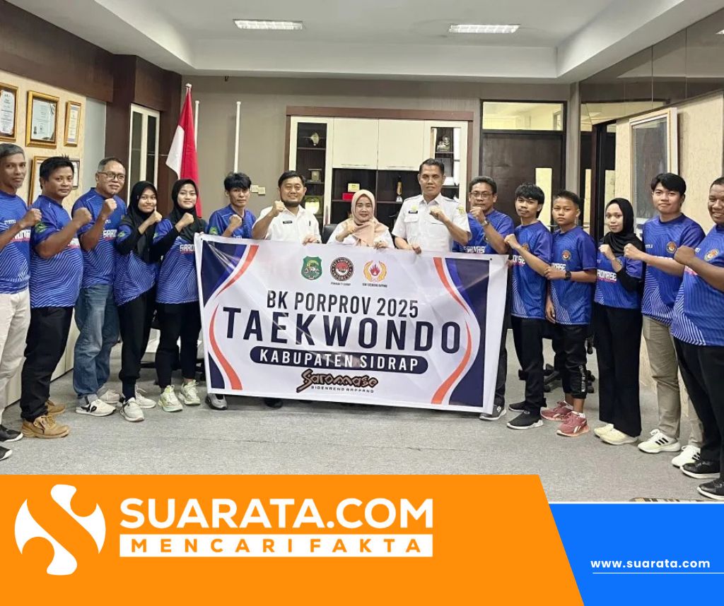 Wabup Sidrap Lepas 15 Kontingen Taekwondo ke BK Porprov 2025, Targetkan Prestasi Maksimal