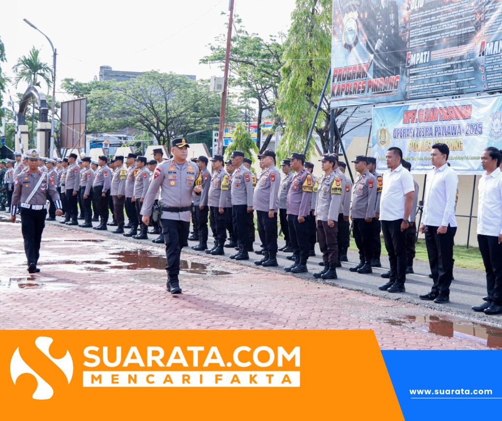 Operasi Zebra Pallawa 2025 Dimulai di Pinrang, Kapolres Pimpin Apel Gelar Pasukan