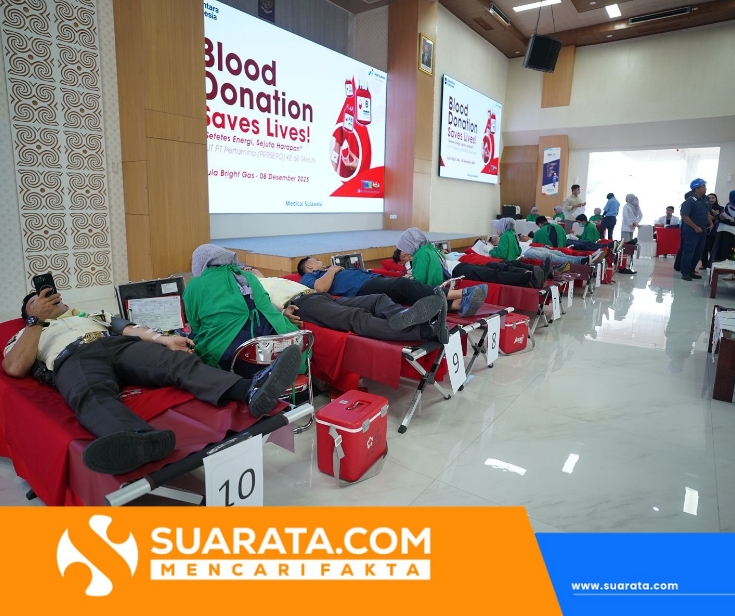 Pertamina Patra Niaga Sulawesi Ajak Pekerja dan Mitra Kerja Berbagi Kehidupan Lewat Donor Darah di Kantor Unit