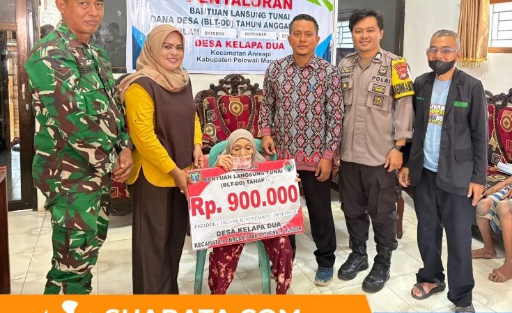 Bhabinkamtibmas Subsektor Anreapi Polres Polman Hadiri Penyaluran BLT DD Triwulan IV Tahun 2025