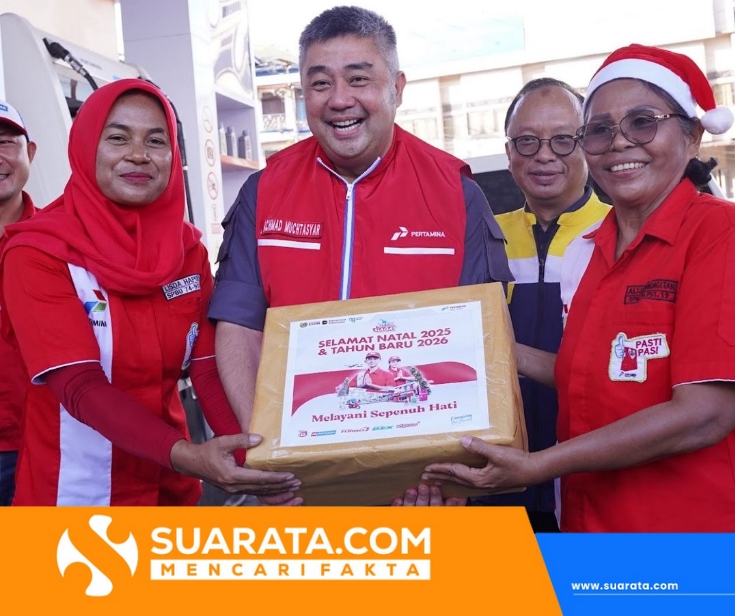 Pertamina Patra Niaga Sulawesi Hadirkan Santa Claus di SPBU Pertamina Manado, Pelanggan Rasakan Natal yang Berbeda