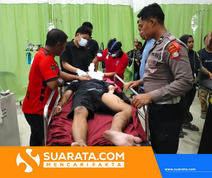 Motor Ugal-ugalan Tabrak Hilux di Wonomulyo Polman, Pemuda 22 Tahun Luka Serius
