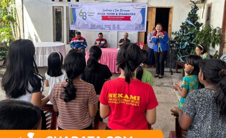 Pertamina Patra Niaga Sulawesi Tebar Kepedulian, Santuni Anak Yatim dan Disabilitas di Bitung pada HUT ke-68 Pertamina