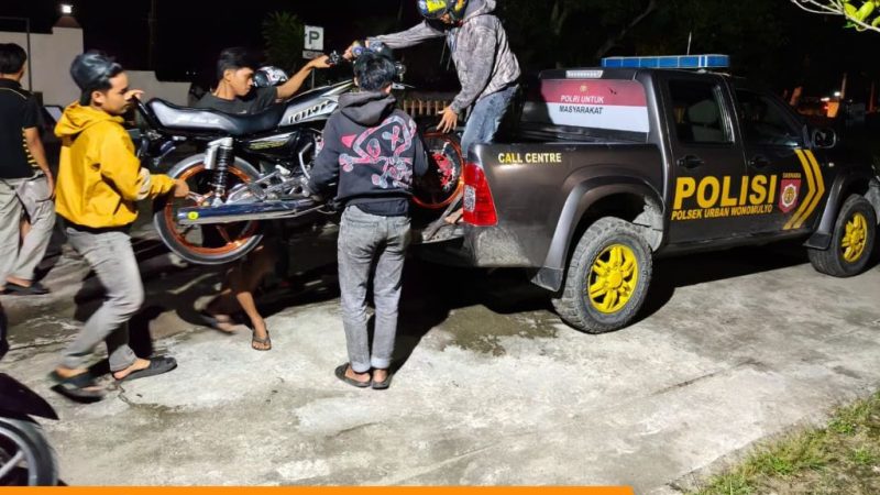 Empat Motor Disita! Polsek Wonomulyo Tertibkan Balap Liar di Poros Majene–Mamuju
