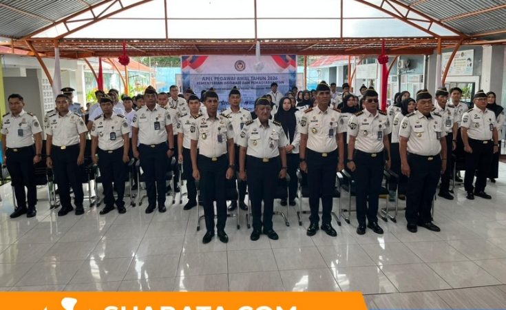 Apel Bersama Kementerian Imigrasi dan Pemasyarakatan Tahun 2026, Lapas Parepare Ikuti Secara Virtual