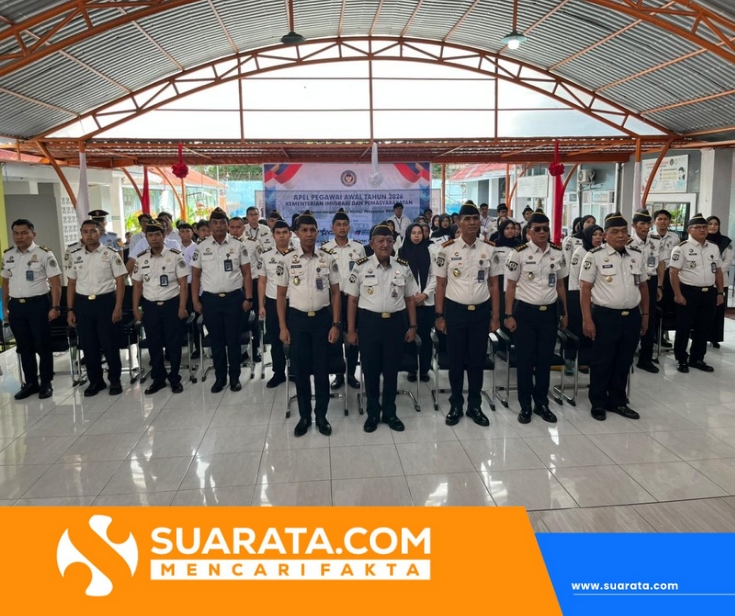 Apel Bersama Kementerian Imigrasi dan Pemasyarakatan Tahun 2026, Lapas Parepare Ikuti Secara Virtual