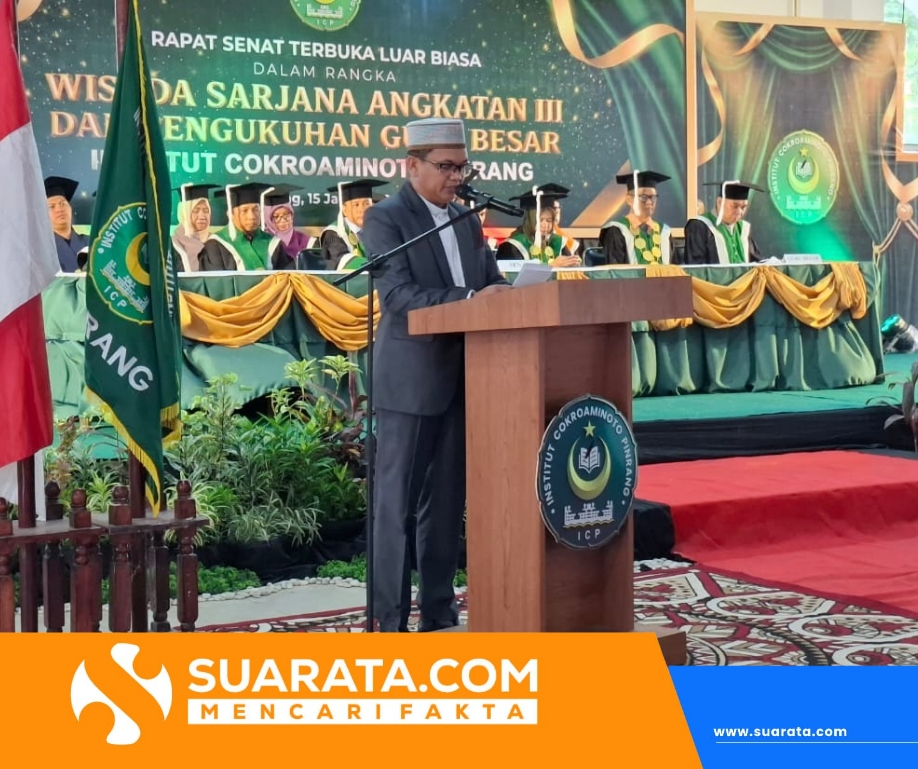 Kakan Kemenag Pinrang Pimpin Doa Wisuda Sarjana dan Pengukuhan Guru Besar Institut Cokroaminoto