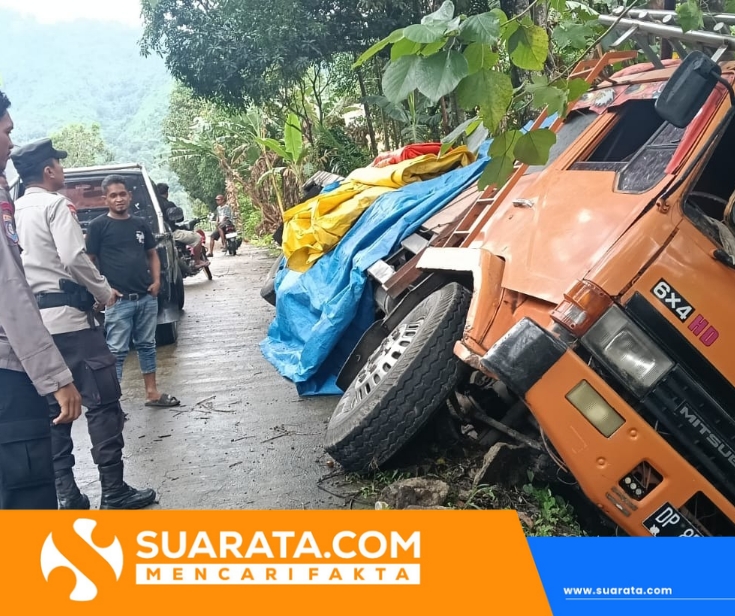 Rem Blong Diduga Picu Kecelakaan Truk Fuso di Binuang Polman