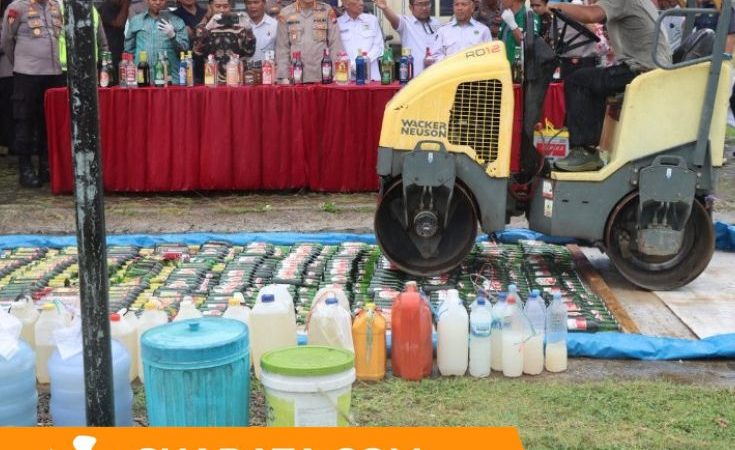 Operasi Pekat Marano 2026 Berhasil, Ribuan Miras dan 200 Liter Ballo Dimusnahkan