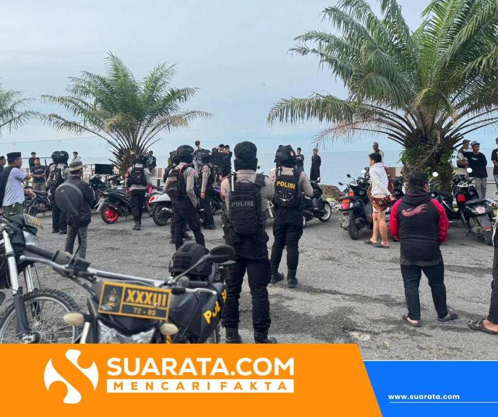 Polisi Bubarkan Balap Liar di Pantai Bahari Polman, 27 Motor Diamankan