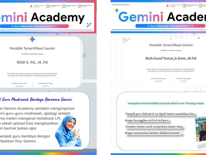 Dua Guru Hebat MAN Pinrang Raih Sertifikasi Pendidik Gemini AI