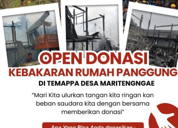 Open Donasi untuk Korban Kebakaran Rumah Panggung di Temappa, Kecamatan Suppa
