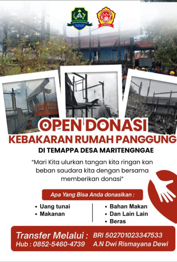 Open Donasi untuk Korban Kebakaran Rumah Panggung di Temappa, Kecamatan Suppa