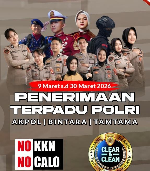 Penerimaan Terpadu Polri 2026 Resmi Dibuka, Polda Sulbar Ajak Generasi Muda Daftar Tanpa KKN