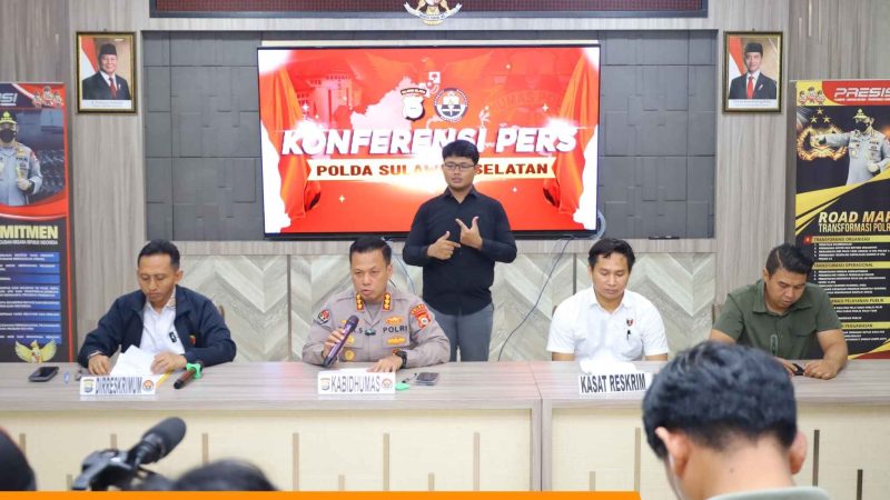 Polda Sulsel Gelar Konferensi Pers Ungkap Kasus Curas di Kab. Luwu, Pelaku Ditangkap di Minahasa