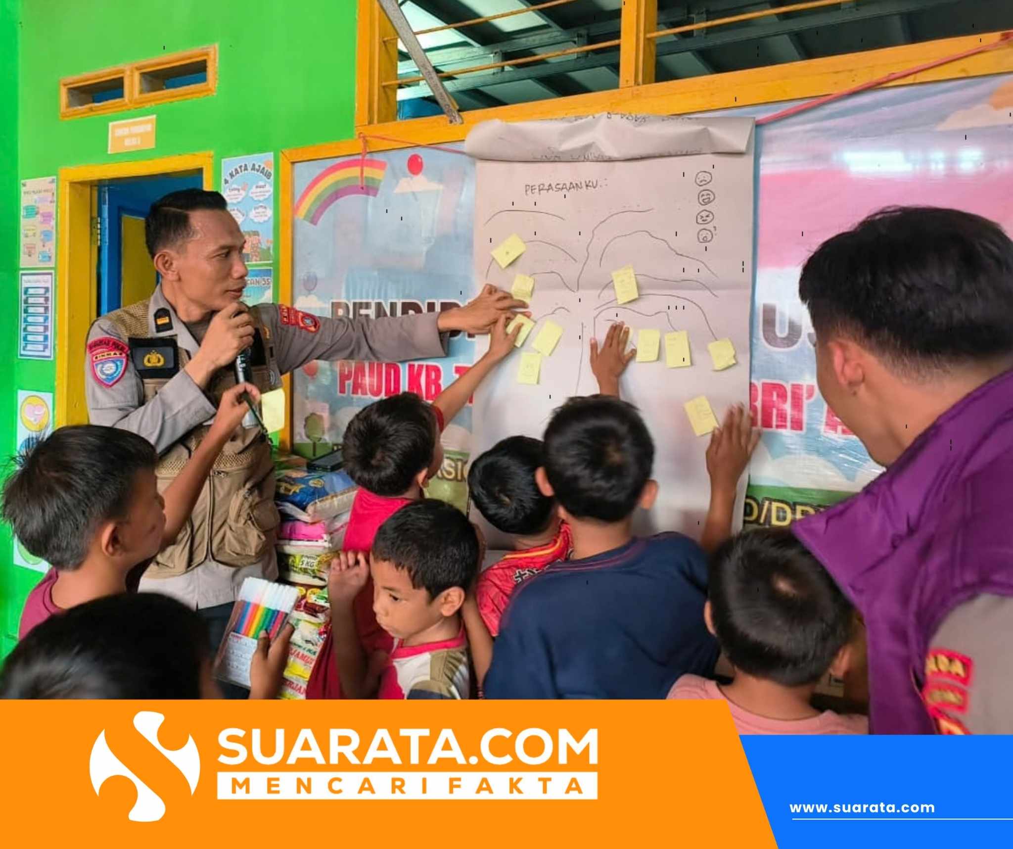 Trauma Healing Polda Sulbar Pulihkan Senyum Anak Korban Kebakaran Polman