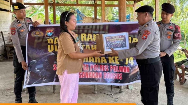 Sat Samapta Polres Polman Gelar Bansos di Matakali dalam Rangka HUT Korps Sabhara ke-74