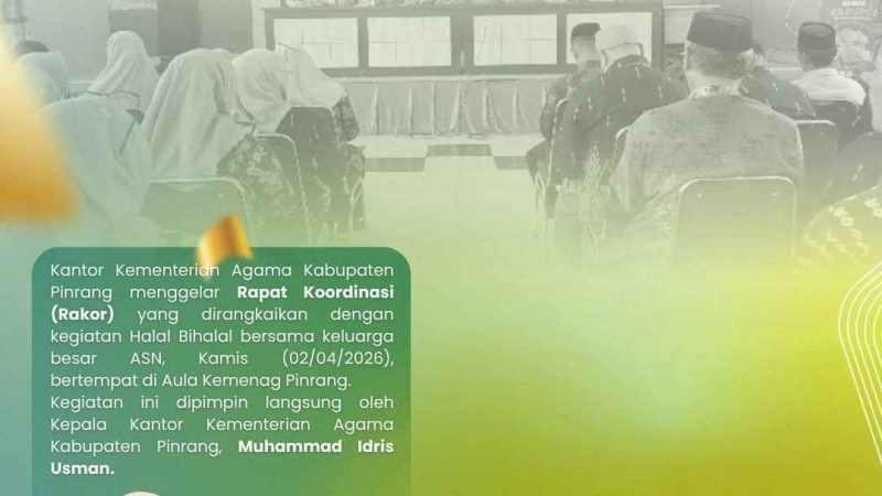 Jelang MTQ Sulsel, Kemenag Pinrang Tegaskan Disiplin ASN Saat WFH