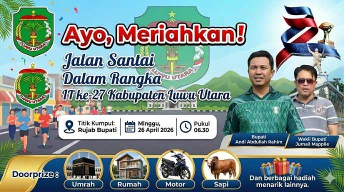 Kian Bertabur Berkah: Tambahan Doorprize Umrah Gratis Warnai Jalan Santai HUT ke-27 Luwu Utara