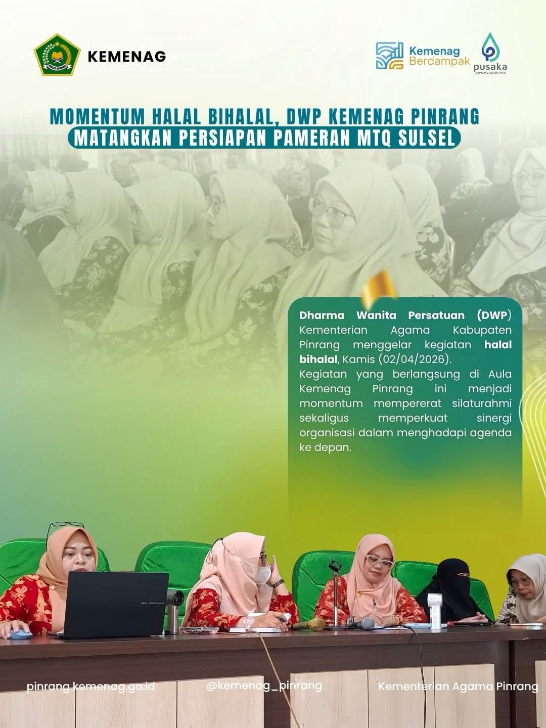 DWP Kemenag Pinrang Siapkan Potensi Unggulan di Pameran MTQ Sulsel
