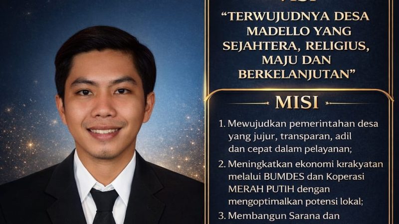 Figur Muda Berlatar Hukum Ramaikan Pilkades Madello 2026, Nur Hidayatullah Amur Usung Visi “Madello Keren”