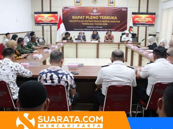 KPU Kota Parepare Gelar Rapat Pleno Terbuka Rekapitulasi DPB Triwulan I Tahun 2026