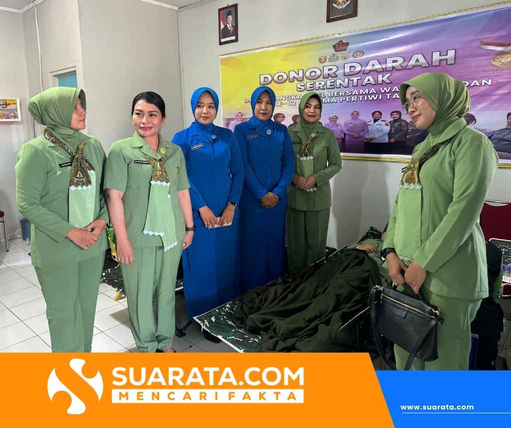 Jalasenastri dan Persit Bersatu, Donor Darah HUT Dharma Pertiwi ke-68 di Pinrang