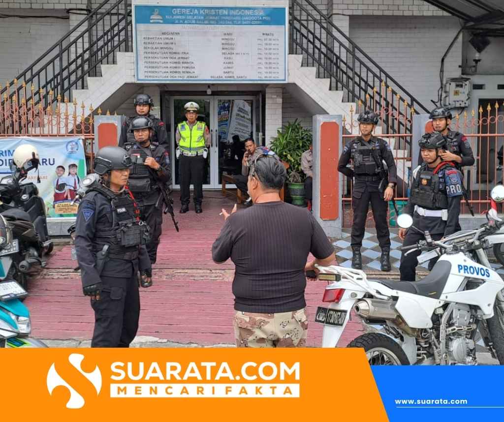 Batalyon B Pelopor Laksanakan Patroli Pengamanan Ibadah Hari Raya Paskah di Kota Parepare