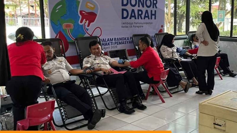 Lapas Parepare Gelar Donor Darah dalam Rangka Hari Bakti Pemasyarakatan ke-62