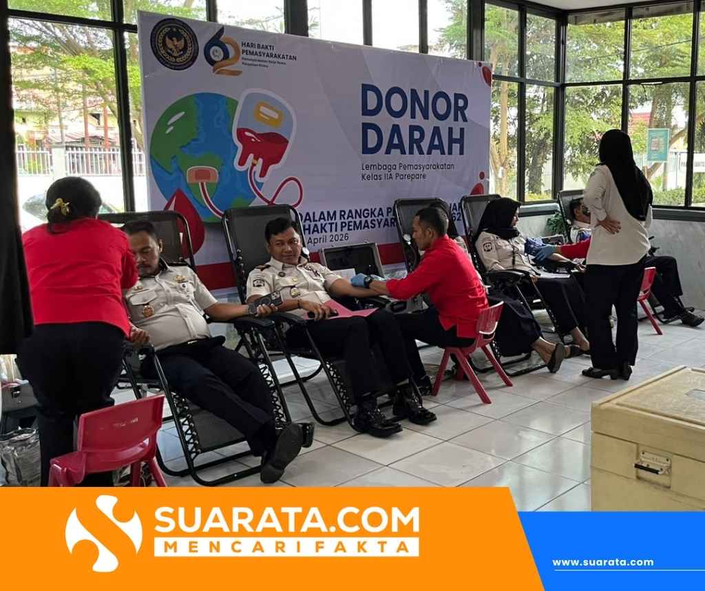Lapas Parepare Gelar Donor Darah dalam Rangka Hari Bakti Pemasyarakatan ke-62