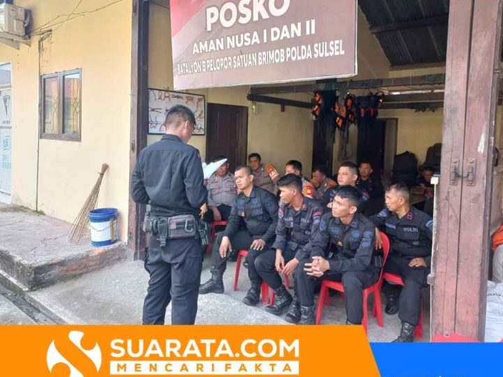 Batalyon B Pelopor Bekali Posko Siaga Aman Nusa I dan II dengan Manajemen Teknis Konflik Sosial