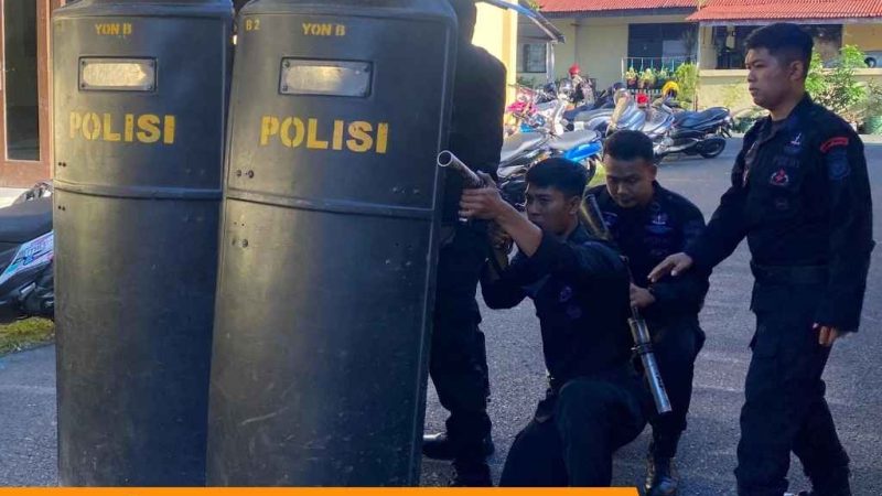 Ikuti Materi PHH, Personel Posko Siaga Aman Nusa I dan II Batalyon B Pelopor Makin Siap Bertugas