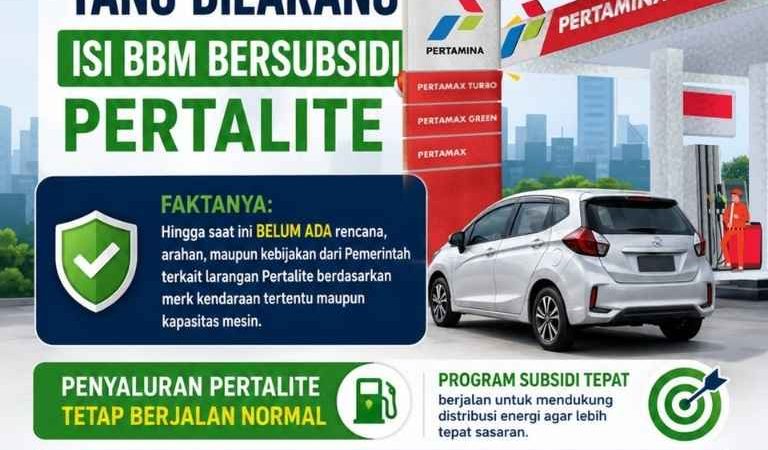 Pertamina Patra Niaga Tegaskan Informasi dan Narasi Larangan Pertalite untuk Kendaraan Merk Tertentu per 1 Juni 2026 Tidak Benar