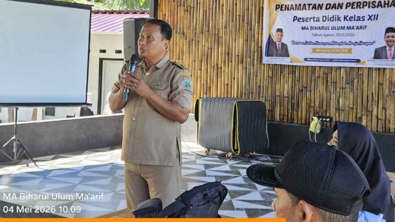 Hadiri Penamatan MA Biharul Ulum Ma’arif, Kades Wiringtasi Andi Abbas Beri Dukungan Penuh