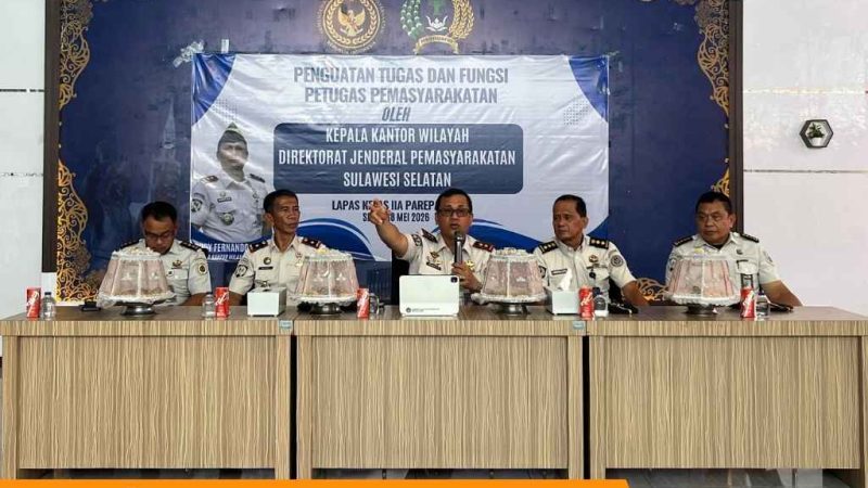 Kakanwil Ditjenpas Sulsel Berikan Penguatan Tupoksi dan Program Akselerasi Menteri di Lapas Parepare