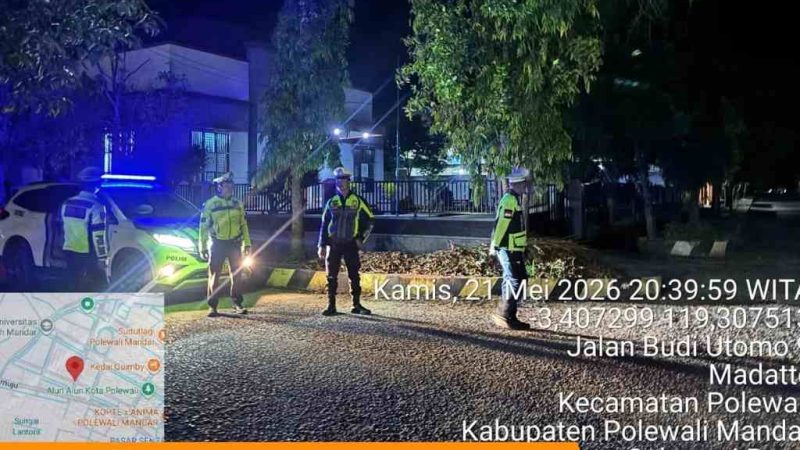 Sat Lantas Polres Polman Intensifkan Patroli Blue Light di Sejumlah Titik Rawan Kota