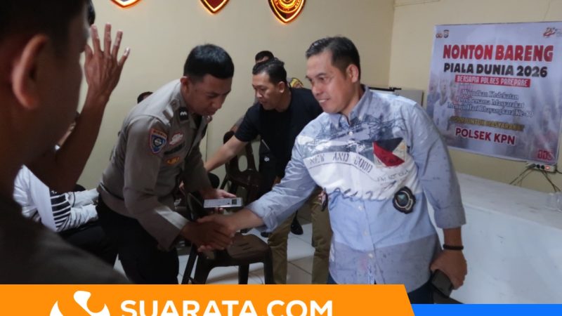 Polsek KPN Polres Parepare Gelar Nobar Piala Dunia 2026, Pererat Kedekatan Polri dan Masyarakat