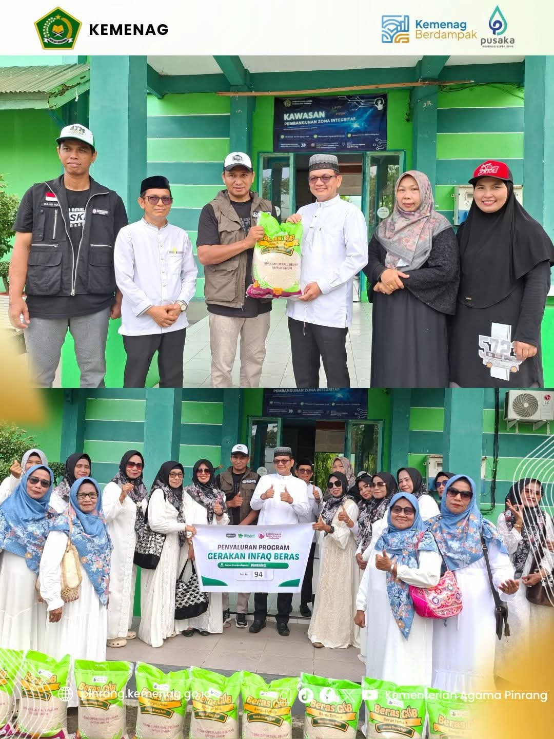 Kemenag Pinrang Lepas Distribusi Akbar Seri 94 untuk Santri Yatim dan Penghafal Al-Qur’an