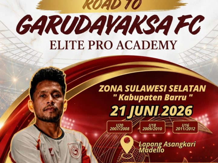 Kerjasama APPSI, Barru Jadi Tuan Rumah Seleksi Pemain EFA Garudayaksa FC Tim Promosi Liga 1